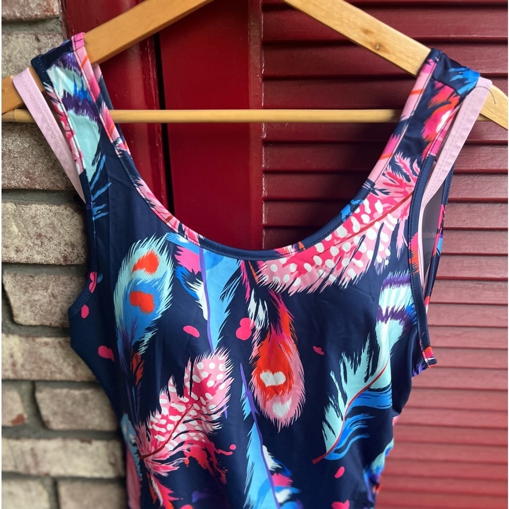 Chic me pink swimsuit top & cover up tank top dress - Picture 11 of 15
